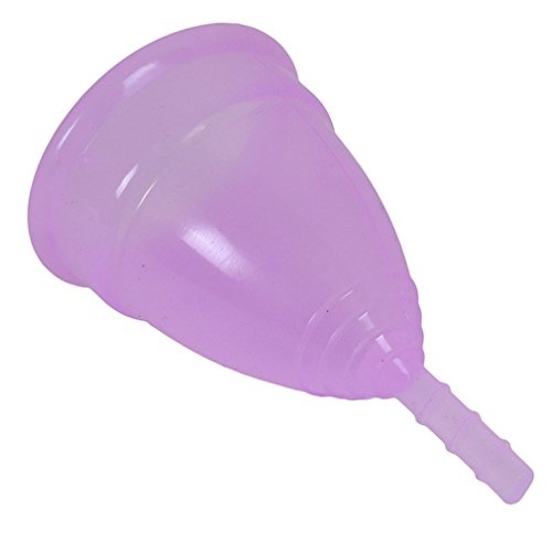 Hengsong Reusable Feminine Protection Cup Menstrual Cup 12 Hours S/L (L-8.4x4.5x0.4cm, Purple)