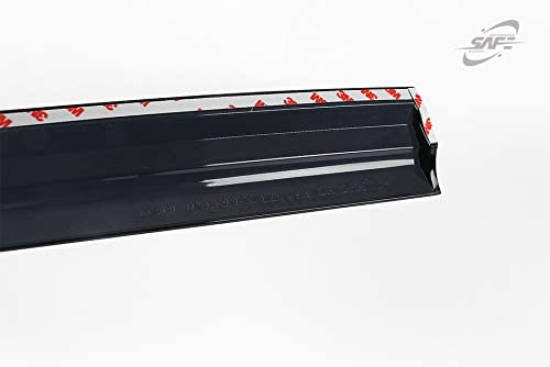 Safe Smoke Window Visor Sun Rain Vent Guard 4 Pcs Set Compatible With Hyundai Santa Fe 2019~ Out Channel Visor #TOP6