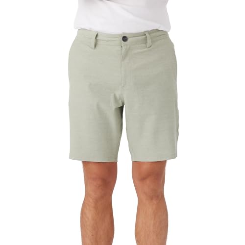 O'NEILL Men's 19 Inch Reserve Light Check Hybrid Shorts - Quick Dry Swim Trunks for Men with Fabric and Pockets,Sage,40