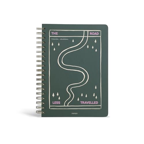 Image of Papier Off Piste Travel Journal - Spiral | Blank Space For 6 Journeys | Packing Guide & List, Itinerary Planner, Journaling & Trip Highlight Space | Travel Games | Country List, Colour-In World Map