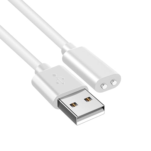 Vebaisa Magnetic USB Cable DC Charger Charging Cord with 2 Pin 0.2inch/5mm Only Replacement for Your Lovely Toys - White