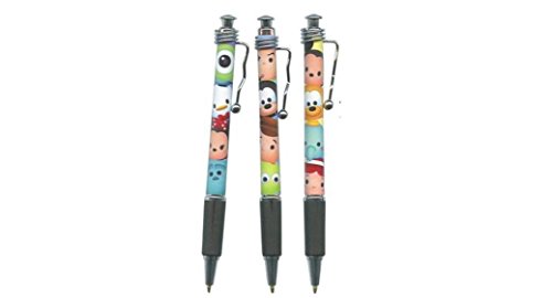 Disney Tsum Tsum Lot de 3 stylos à clip en métal Motif personnages Jazz