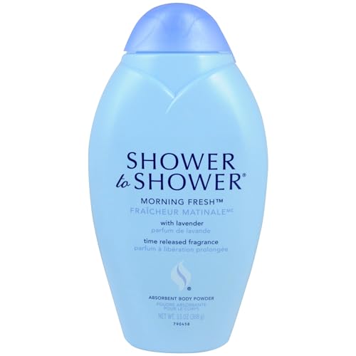 Shower to Shower Morning Fresh Body Powder with Lavender for Men & Women, Talc Free, Sweat Absorbing, Prevents Chafing & Odor, Deodorizing All Over Body Powder for Long Lasting Freshness, 13 OZ
