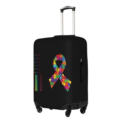 Travel Luggage Cover Vintage Autism Awareness Fashion Washable Baggage Suitcase Protector Fit For Luggage Small2