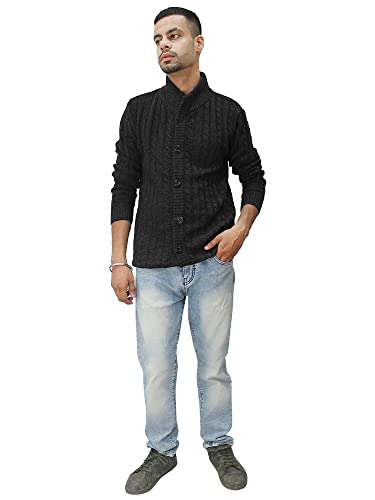 Image of Matelco Mens Woollen Buttoned Sweater Full Sleeves for Winters