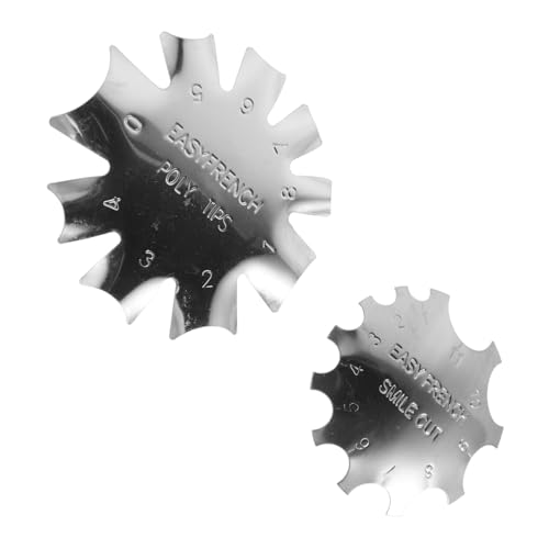 FIXOSHEE 2 piezas Plantilla para Uñas Francesa Acero Inoxidable Herramienta Manicura DIY Diseño Versátil para Salones y Uso Personal