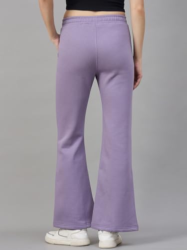 Image of 98 Degree North Women Flared Fleece Track Pants-GL1315-ALMOND