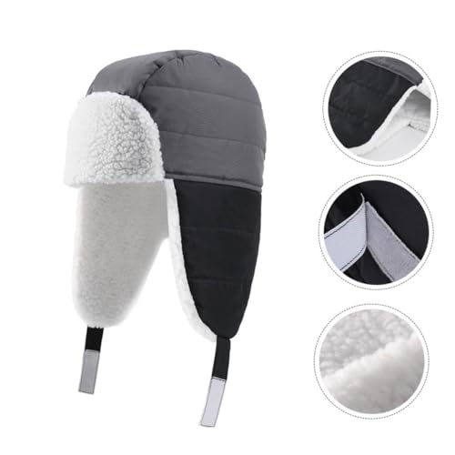 KESYOO Warm Windproof Fleece Lined Hunting Skiing Hat for Boys and Girls Cozy for Outdoor Activities Chilly Weather Black3