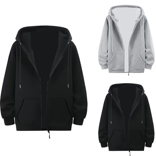 Zip up Hoodie Men Plain Hoodies Warm Fall Shirt Long Sleeve Classic Basic Hooded Sweatshirts Warm Jacket with Pocket3