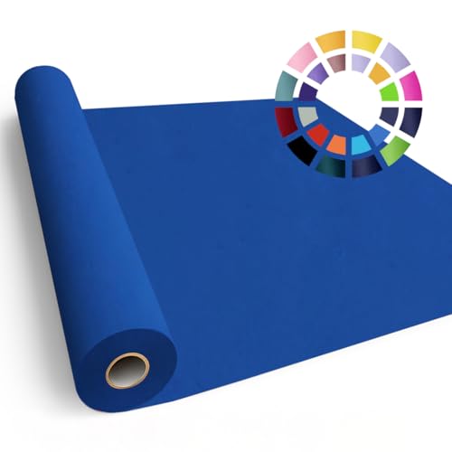 Image of SMART&CASUAL 24 inch x 2,520 inch (210') Blue Kraft Craft Paper Roll for Gift Wrapping Bulletin Board Bouquet Flower Art Packing Parcel Table Covering 80GSM 55LB (Blue, 24 inch x 210')