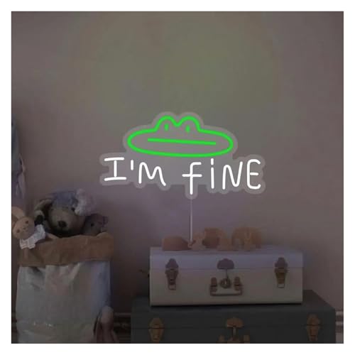 Enseigne lumineuse au néon LED réglable I'm Fine USB lampe murale 20x38 cm