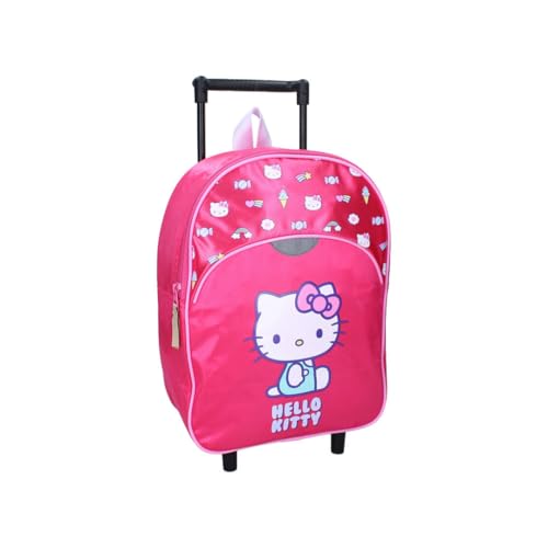 mybagstory - Sac à dos à roulettes pour filles Hello kitty Rose - Enfant - Ecole - Maternelle -...