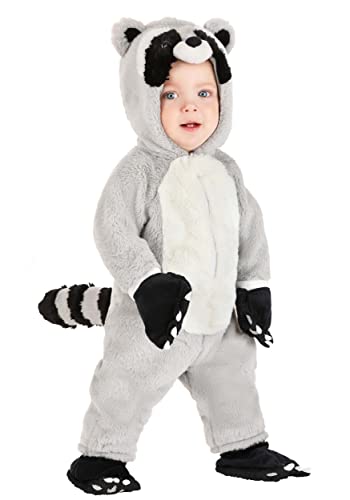 Rascal Raccoon Baby Costume, Infant Raccoon Jumpsuit with Mitts and Diaper Access, Ringtail Animal Outfit