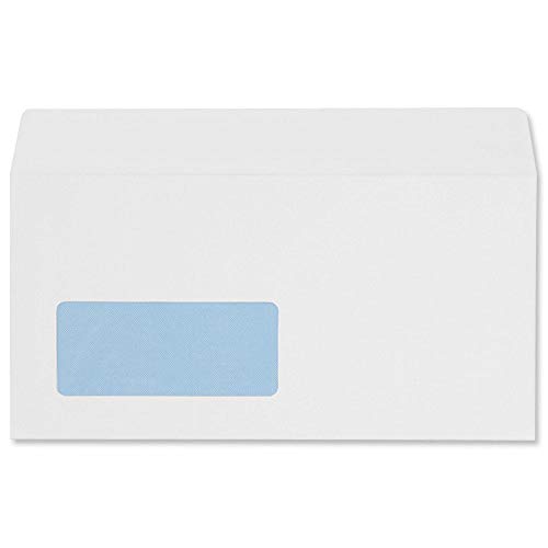 5 Star Office Envelopes Wallet Peel and Seal Window 100gsm White DL - Ref (Pack 500)