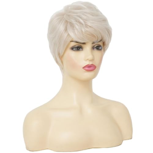 Perruque blonde courte Pixie avec frange pour masquer la calvitie féminine - 2
