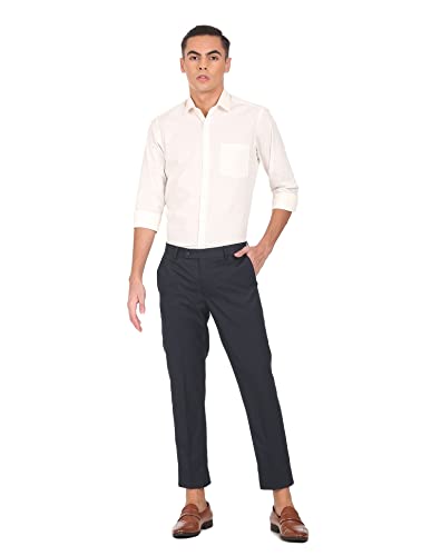 Image of Arrow Men's Casual Trousers - Regular Fit Chino Pants, Ankle Length Men Trousers for Office & Regular Wear