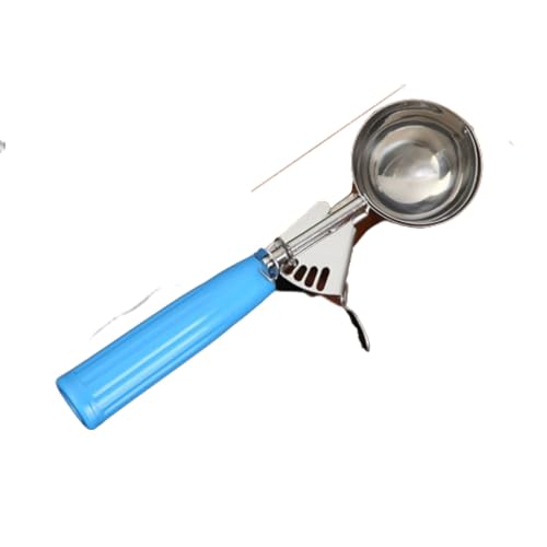 アイスクリームディッシャー すくう器具 アイスクリームスクープ アイスクリーム アイスクリームサーバー ステンレス製で衛生的 果物掘り スイカ 味噌 肉団子 丸型 便利 多機能 飲食店 料理用 キッチン用品 業務用 (ブルー (直径5.8cm)) [並行輸