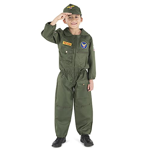 Dress Up America Fighter Pilot Costume - Air Force Pilot Costume - WW2 Fighter Pilot Dress Up for Boys and Girls