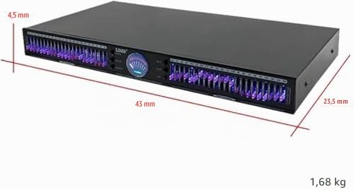 22-Band Stereo Graphic Equalizer mit zwei Kanälen, 10 voreingestellten Effekten und Rauschunterdrückung für HiFi Home Audio und Aufnahmestudios