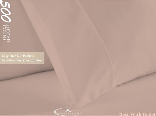 Image of 100% Cotton Premium King Size Bedsheet with 2 Pillow Covers | Ultra-Soft, Breathable, Hotel-Quality Fabric | Elegant Collection for Bedroom Decor (Cameo Rose Solid)