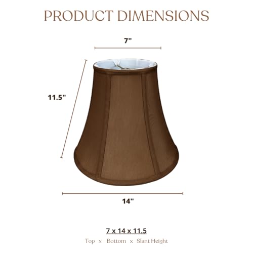 Image of Royal Designs, Inc. BSO-704-14BR-2 True Bell Basic Lamp Shade, 7 x 14 x 11.5, Brown, 2-Pack