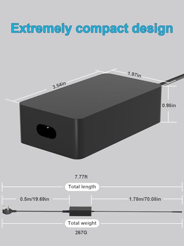 Chargeur Surface Pro 65W pour Microsoft Surface Pro 9 8 et Laptop