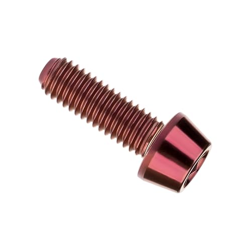 Image of Titanium Ti Bolt M5x9 16 18 20 25 30 35 40 45 50 55 60mm Tapered Head Screws Pack of 4 (M5x16mm, Burgundy)