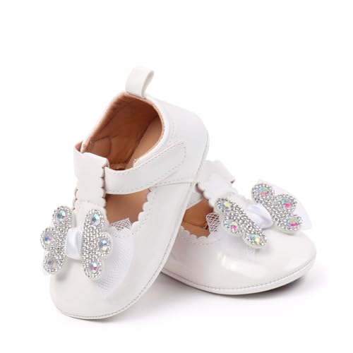 Baby Girls Mary Jane Flats Anti-Slip Soft Rubber Sole Pu Leather Toddler Bowknot Princess Dress Shoes3