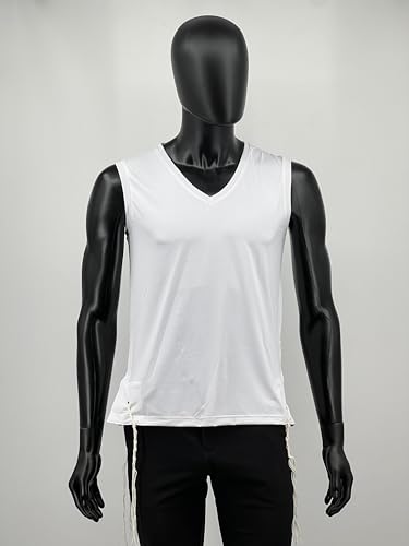 Sport Tzitzit Men Dry Fit Tank Top Undershirt V-Neck, Kosher Tzitzis Breathable Tallit Katan Moisture Wicking3