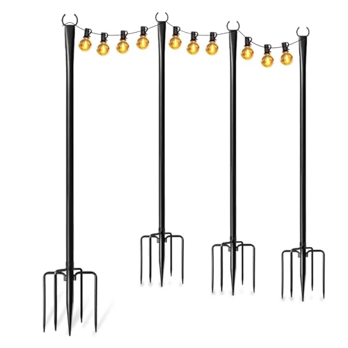 Para luces de guirnalda – Soporte para luces de exterior, soportes impermeables para vallas, terrazas, balcones, jardines, patios