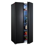 Iceblue 15.6 Cu.Ft. Side-by-side Refrigerators, Black Stainless Steel Beverage Fridge with Freezer, Zoning Temperature Control Frost Free Beverage Refrigerators