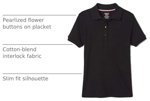 Image of French Toast Girls' Short Sleeve Picot Collar Polo School Uniform Shirt (Standard and Plus)