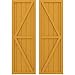 Ekena Millwork ARW102BF518X72TUH Americraft Five Exterior Real Wood Two Equal Panel Framed Board-n-Batten Shutters w/Double Z-Bar (Per Pair), 17 1/2"W x 72"H, Turmeric