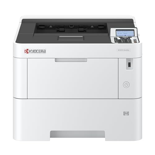 Kyocera Ecosys PA4500x Laserdrucker Schwarz Weiss, Duplex-Einheit, 45 Seiten pro Minute, Laserdrucker mit 100+500 Blatt Zufuhr, Gigabit LAN. Schwarz-Weiss-Drucker mit Mobile Print