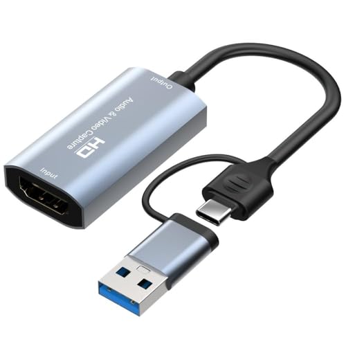 Image of SANCY USB to HDMI Capture Card - Full HD 1080P@60Hz, Plug & Play Video Recorder and Streaming Device - Black