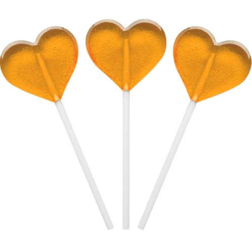 Fruidles Lollipops Mini Heart Shaped Flavored Delicious Lollipop, Individually Wrapped, 5g Lollipop (120 Lollipops, Orange)