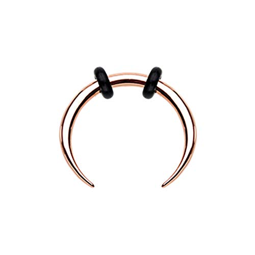 Rose Gold Basic Steel Pincher Septum Ring (14 GA (1.6mm), Length: 3 8  (10mm))