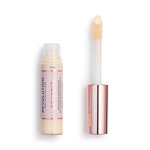 Makeup Revolution Conceal And Hydrate Concealer, Full Coverage & Matte Finish, C0.7 For Fair Skin Tones, Vegan & Cruelty-Free, 0.7 Fl Oz #TOP1