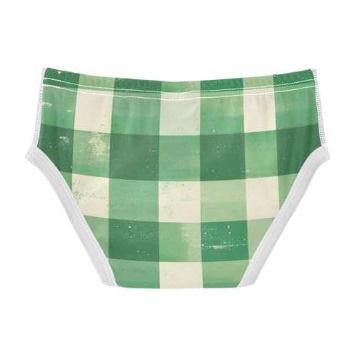 Buffalo Plaid Green Little Boys Cotton Kids Underwear Breathable Children Undies2