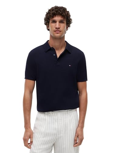Image of Tommy Hilfiger Men's Lightweight Cotton Knit Short Sleeve Polo Shirt