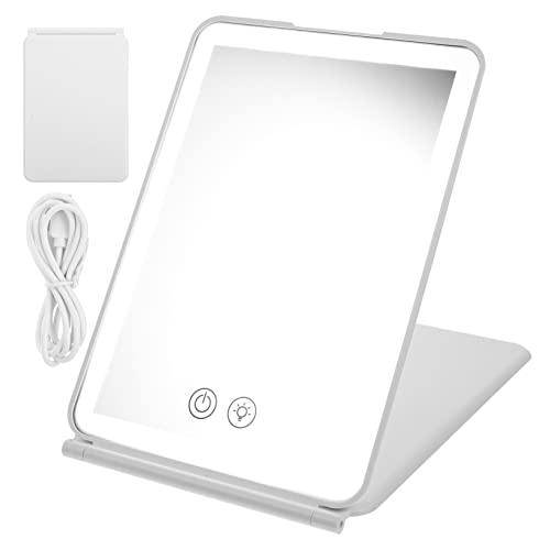 Espejo de Maquillaje LED Recargable USB Plegable Happyyami