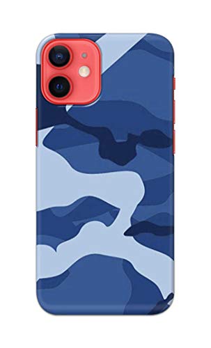 Image of Printed Hard Back Cover Case for Apple iPhone 12 | iPhone 12 Pro Back Cover (Army Blue Pattern) -702