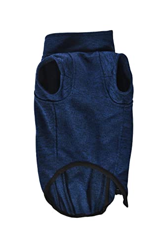 iEnergy™ OSC isolierende und warme Outdoor-Hundejacke mit Fleece-Innenfutter, windabweisender, ultraleichter und reflektierender Hundemantel, Ganzjahres-Hundeviespullover (Blau Groß)