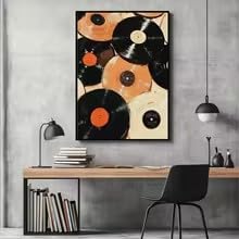 LMAIWANG Eklektyczna dekoracja ścienna inspirowana płytami winylowymi w stylu vintage, modna sztuka, plakat retro z nadrukiem, oryginalne wydruki, plakat muzyczny do domu (80 x 120 cm/bez ramki)