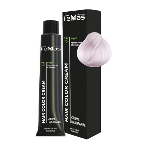 FemMas Haarfarbe Spezial Blond Violett 12.22 I Creme Haarfarbe mit Arganöl, Keratin & Ceramiden I Als dauerhafte Haarfärbung oder Tönung für strahlende, haltbare Farbergebnisse I 100 ml