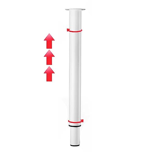 1 Pieza Patas Telescópicas para Mesa,Pies Regulable de Mesa,Patas Extensibles de Acero,Tubo Redondo Pies de Escritorio de Barra,para Mesa de Comedor Mesitas,con Tornillos (45-71cm,White)