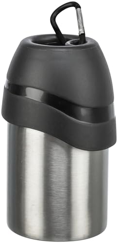 TRIXIE 24605 Flasche mit Trinknapf, Edelstahl/Kunststoff, 0,3 l, farblich sortiert