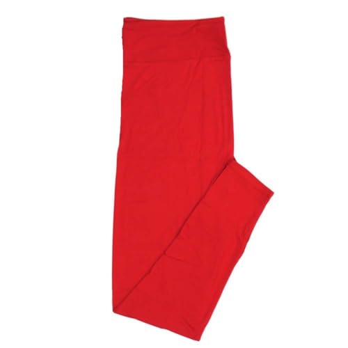 Lularoe Kids Sm-Med S/M Valentines Solid Red Kids Leggings fits Kids Sizes 2-6 1402-A