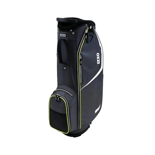 Izzo Golf Izzo Ultra-Lite Cart Golf Bag With Single Strap & Exclusive Features, Gray/Lime, 35’’...