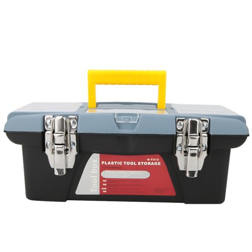 Caja de herramientas portátil con asa de transporte, caja de almacenamiento de hardware para electricistas y bricolaje, contenedor de herramientas de reparación con cerradura de (G-T313)